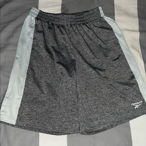 Reebok Men's Charcoal and Light Gray Athletic Shorts